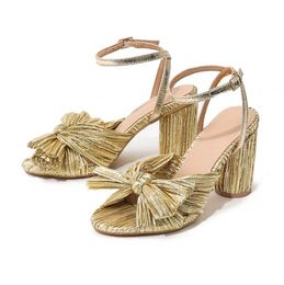 2022 Summer Dress Shoes Women Sandals High Heel With Butterfly-knot Sweet Lady Office Woman Sandals Shoe