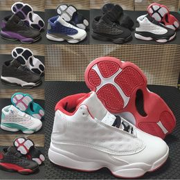 Infant 13s Flint Kids Baketball Shoes Love and Respect Big Boys Girls Black Cat Traner Court Purple History Of Flight Sports Sneakers He Got Game Aurora Green