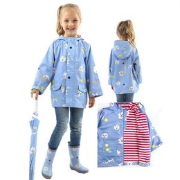 Raincoat kids girls Jacket Coat Rainsut Double layer windbreaker pineapple Outdoor waterproof Rain coat raincoat children 201015