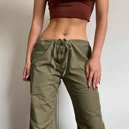 Women Fashion Aesthetics Vintage Low Waist Personalised Elastic Waist Adjustable Loose Nose Jean Overall For Women Pants L220726