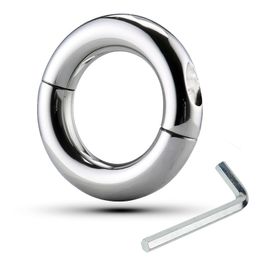New 6 Size Stainless Steel Penis Ring Ball Stretcher Delay Lasting Metal Cock Scrotum Restraint Testicular sexy Toys for Men