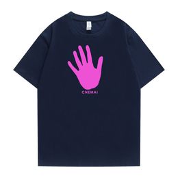 cnemai T-shirt da uomo in cotone di alta qualità con impronta a mano Interessante creativo Stampato maschile Tshirt palm top casual per donna tee femminile 2022