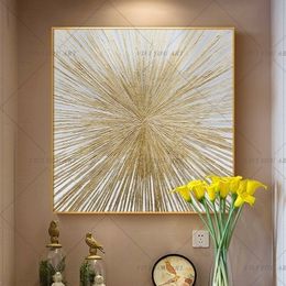 Handmade Sliver gold Oil Painting abstract oil painting on canvas wall Art Canvas picture For living room bedroom Unique gift Y200103