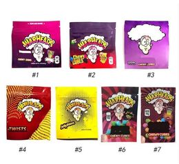 Wholesale warheads bags 500mg beans chewy cubes packaging bag 3 types resealable zipper mylar packages