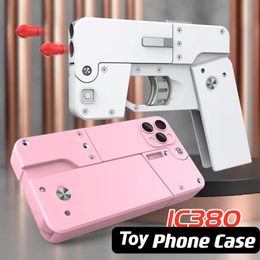 Other Festive Party Supplies Creative Folding Toy Guns With Soft Bullet Adult Phone Case Shape Mobile BB Outdoor Sports EVA Accessories QG395 230206