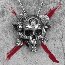 Chains Demon Clown Skull Stainless Steel Men Necklaces Pendants Chain Gothic Punk For Boyfriend Male Jewellery Creativity Gift WholesaleChains