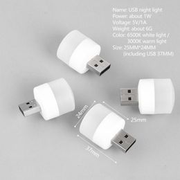 USB Gadgets Plug Lamp Computer Mobile Power Charging Book Lamps LED Eye Protection Reading Light Small Round Night Light