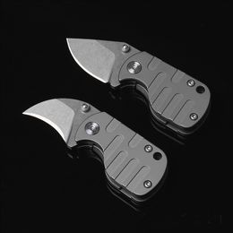 Top quality High End Small Pocket Folding Knife S35VN Drop Point Stone Wash Blade TC4 Titanium Alloy Handle Ball Bearing EDC Knives