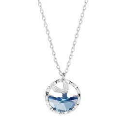 Ketten Modyle 2022 Mode kreative Fischschwanz Halskette Meerjungfrau Tränen Anhänger für Frauen Schmuck Zirkon Kristallsee Blau 10mmchains
