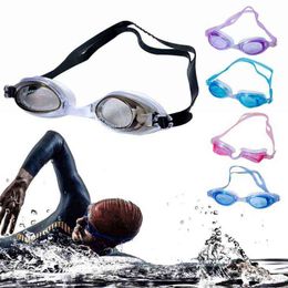 Adjustable Goggles Swimming Glasses Anti-Fog UV Protect For Men And Women Waterproof Silicone Mirrored Swim Eyewear Y220428