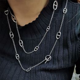 European And American Ins Hip Hop OT Buckle Japanese Pendant Pig Nose Necklace Female Surgical Steel Plating