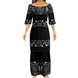 Puletasi Volles Muster Benutzerdefinierte Trendy Samoan Gute Qualität 2 Set O-ausschnitt Kleid Für Weibliche Puletasi 220615