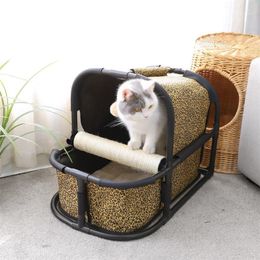 Multi-Functional Cat Bed House With Scratching Post Pet Mat Portable Hanging Ball Condo For Puppy Comfortable Nest Beds & Furniture