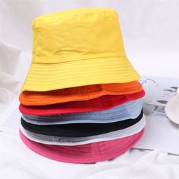 HOOH Summer Foldable Bucket Hat Unisex Women Outdoor Sunscreen Cotton Fishing Hunting Cap Men Basin Chapeau Sun Prevent Hats 220629