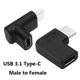 High Quality Cell Phone Adapters Mini Portable 90 Degree Right Angle USB 3.1 Type C Male to Female Converter USB-C Adapter Smart Phone Accessories