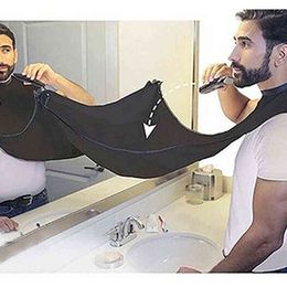Man Bathroom Apron Male Beard Apron Razor Holder Hair Shave Beard Catcher Waterproof Floral Cloth Bathroom Cleaning Protection Y220426