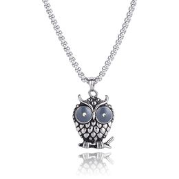 316L stainless steel men's Necklaces & Pendants owl animal silver Retro gothic jewel punk Couples jewelry