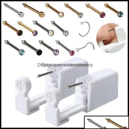 Piercing Kits Tattoos Body Art Health Beauty Beautydisposable Safe Sterile Pierce Unit For Gem Nose Studs Gun Piercer Tool Hine Kit Earrin