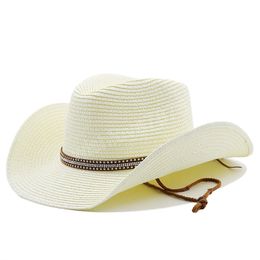 Women's Summer Bucket west cowboy Straw Hat Panamas UV Protection Sun Visor Seaside Beach Hat Tide Men Hats