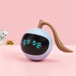 Electronic Pet Cat Toy Smart Cat Toy Rotating Automatic Funny Cat Exercise Toy Recharge 1000mah Ball Toys For Cats Kitten Gatos 220423