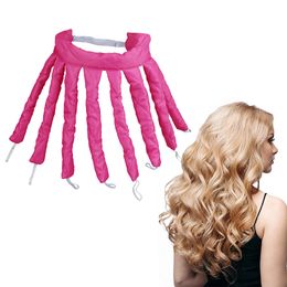 Lazy Hair Curler Rollers Heatless Curling Rod Headband Silk Ribbon Sleeping Soft Wave Formers No Heat Curls Ribbon