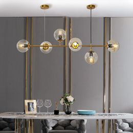 Pendant Lamps Modern Glass Molecular Lights Luxury Golden Ball Hanging Lamp For Livingroom Bedroom Restaurant Deco MaisonPendant