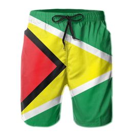 Men's Shorts Summer Beach Swimsuit Quick-drying Swimwear Guyana Flag Men Breathable Sexy Male