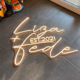 Custom Lamp Personalised Neon Light Sign For Wedding Party Birthday Shop Store Name Design 220615