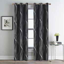 Curtain & Drapes Water Waves Printed Blackout Curtains Window For Living Room Bedroom High Shading Thick Blinds Door Black Out CurtainsCurta