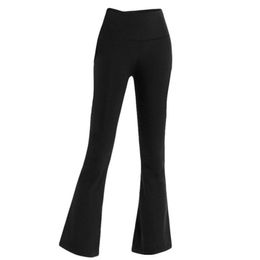 NEW Women Yoga Pants Solid Colour Nude Sports Shaping High Waist Tight Fitness Loose Jogging Sportswear Womens Nine Point Flared Pant LUlus