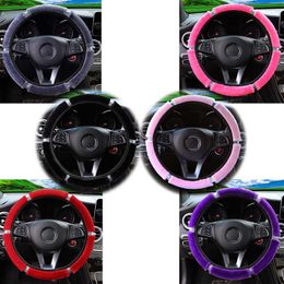 Steering Wheel Covers Universal Car Steeling Cover Plush Bling Diamond Anti Slip Auto Protector Decoration AccessoriesSteering