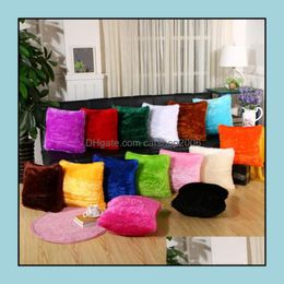 Pillow Case Bedding Supplies Home Textiles Garden Ll Faux Fur Throw Fluffy Plush Cushion Er Decorative Pill Dhwnu