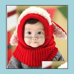 Christmas Gift Baby Hats Pom Knit Yarn Warm Hat Girls Boys Beanie Winter Toddler Kids Boy Girl Crochet Cap Scarf Scarves Drop Delivery 2021