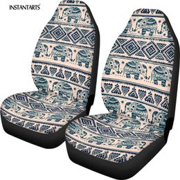 Car Seat Covers INSTSNTARTS Bohemian Elephant Set Of 2 Cover Universal Size Fit For Most Car,Sedan,SUV Front Protector Women