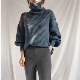 Turtleneck New Winter Sweater Women Pullover Girls Tops Knitting Vintage Autumn Female Knitted Outerwear Warm Sweaters Oversize 210203