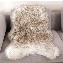 Carpets Soft Carpet Sheepskin Chair Mat Seat Pad Faux Sheep Skin Fur Plain Fluffy Area Rugs Washable For Home WashableCarpets