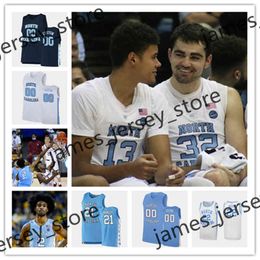 Xflsp 2022 Custom College North Carolina Tar Heels Basketball Jersey Michael Jor dan Vince Carter Coby White Nassir Little Harrison Barnes Antawn