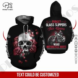 PLstarCosmos 3DPrinted est Motorbike Custom Name Skull Art Unique Unisex Hrajuku Streetwear Casual Hoodies Zip Sweatshirt 3 220714gx