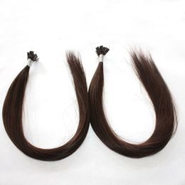 200g/pack I/U/V/Flat Tip Hair Extension Prebonded Hot Fusion Straight wave 200 strands/pack Keratin Stick Brazilian Human Hair black brown color options