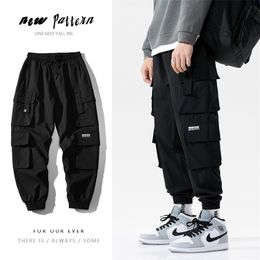 Streetwear Black Mens Harem Joggers Pants Men Cargo Pants Hip Hop Casual Pockets Sweatpants Male Oversized Fashion Trousers 220721