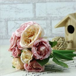 Decorative Flowers & Wreaths K16161 High-grade Simulation Circular Bouquet Of Lotus Land Wedding Flower Home Artificial