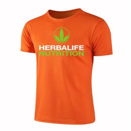 Men's T-Shirts Quality Polyester Men Running T Shirt Herbalife Nutrition Quick Dry Fitness Training Exercise Clothes Gym Sport TopsMen's