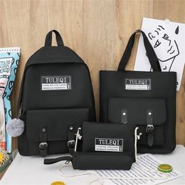 Canvas Schoolbags Trend Female Backpack Fashion Teenage Girls School Bags Laptop Shoulder Bags Female Girls LJ201225