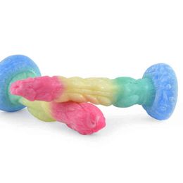 Nxy Dildos 4 5cm Thick Color Silicone Shaped Penis for Men and Women Suction Cup False Soft Anal Plug Fun 0317