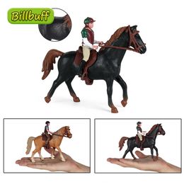 Simulation Animals Horse racing Models Action & Toy Figures Solid Collection Model Dolls Eonal toys for children Gift 220628