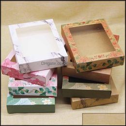 Packaging Boxes Gift Packages Paper Box Kraft Papers Exquisite Patterns Pvc Window Various Colors Printed Containers For The Wrap Of Product