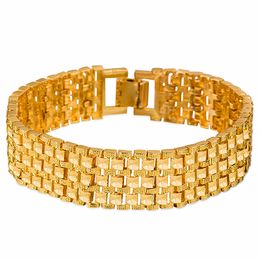 Gold Bracelets for Men's Jewellery Atmosphere Chain Classic Bracelet 24K Gold Plated Chain Men Bracelet