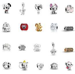 New s925 Sterling Silver Loose Beads Cute Pet Paw DIY Charm Jewellery Original Fit Pandora Bracelet Ladies Friend Gift Necklace Charm Beaded Pendant Accessories