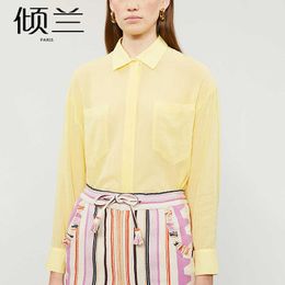 Women's Blouses & Shirts Patads Light Luxury French Shirt 2022 Spring Summer Solid Color Loose Retro Simple Casual Top Women