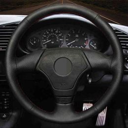 Diy Black Faux Leather Car Accessories Steering Wheel Cover For Bmw E36 19952000 E46 19982000 E39 19951999 E3 1995 1996 1997 J220808